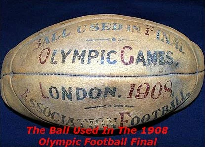 ball from 1908 olympic football final ball from 1908 olympic football final